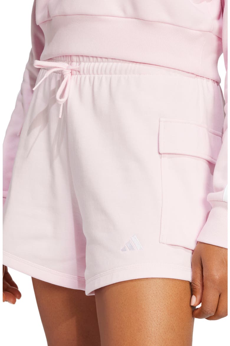 Logo Cargo Sweat Shorts, Alternate, color, CLEAR PINK/ WHITE