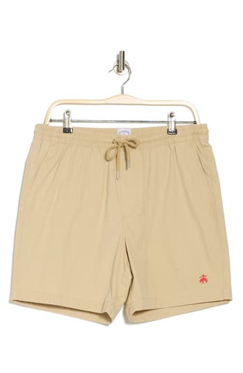 Brooks Brothers Stretch Cotton Shorts In Safari