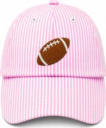Bits & Bows Football Bow Baseball Hat