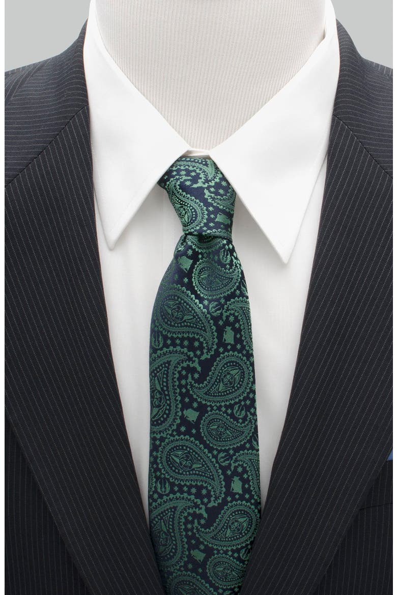 Yoda Paisley Silk Tie, Alternate, color, GREEN