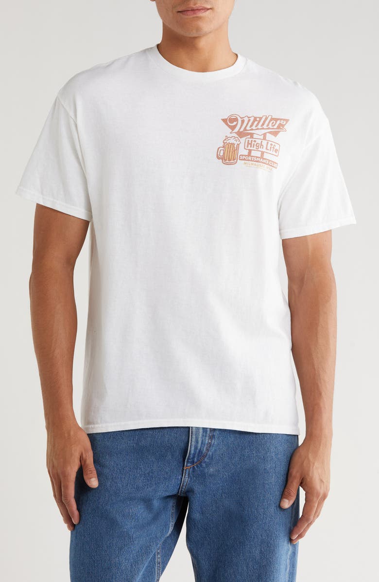 Junk Food Miller High Life Graphic T-Shirt, Main, color, White