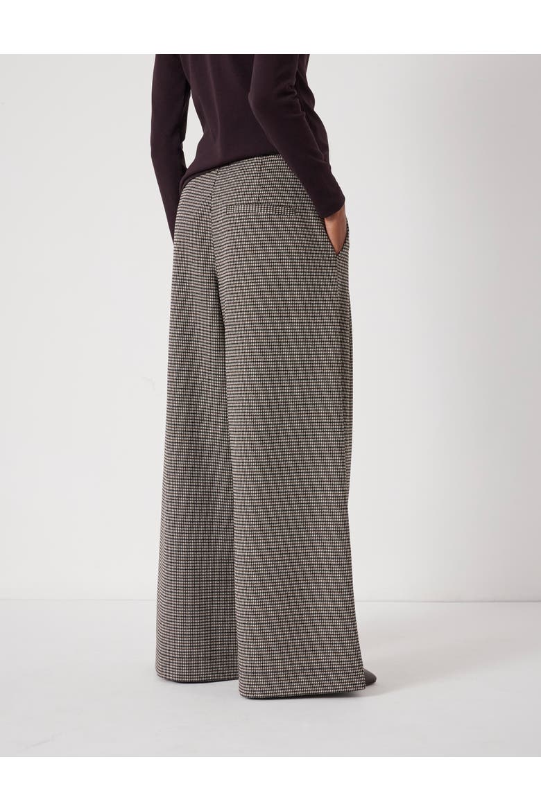 Check Wide Leg Jersey Pants, Alternate, color, Brown Check
