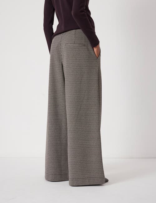 Hush Check Wide Leg Jersey Pants In Gray