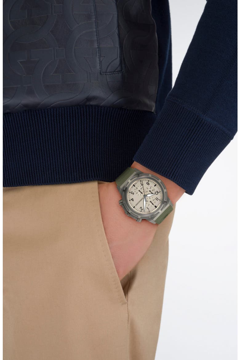 Sport Chrono Silicone Strap Watch, Alternate, color, GUNMETAL GREY