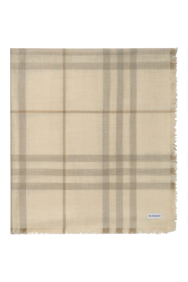 Medium Check Wool Scarf, Alternate, color, SESAME BEIGE CHECK