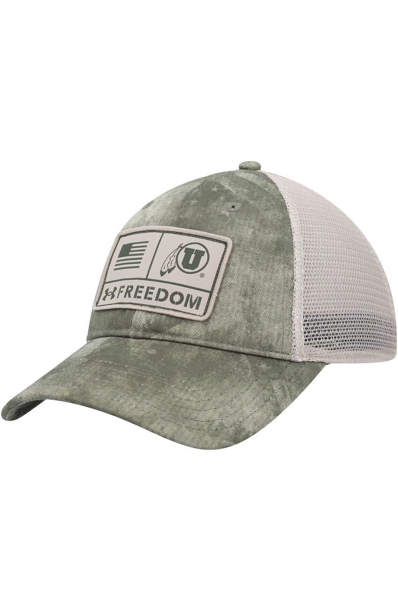 Under Armour Men's Under Armour Camo Utah Utes Sideline Blitzing Trucker Performance Adjustable Hat, Main, color, Camo
