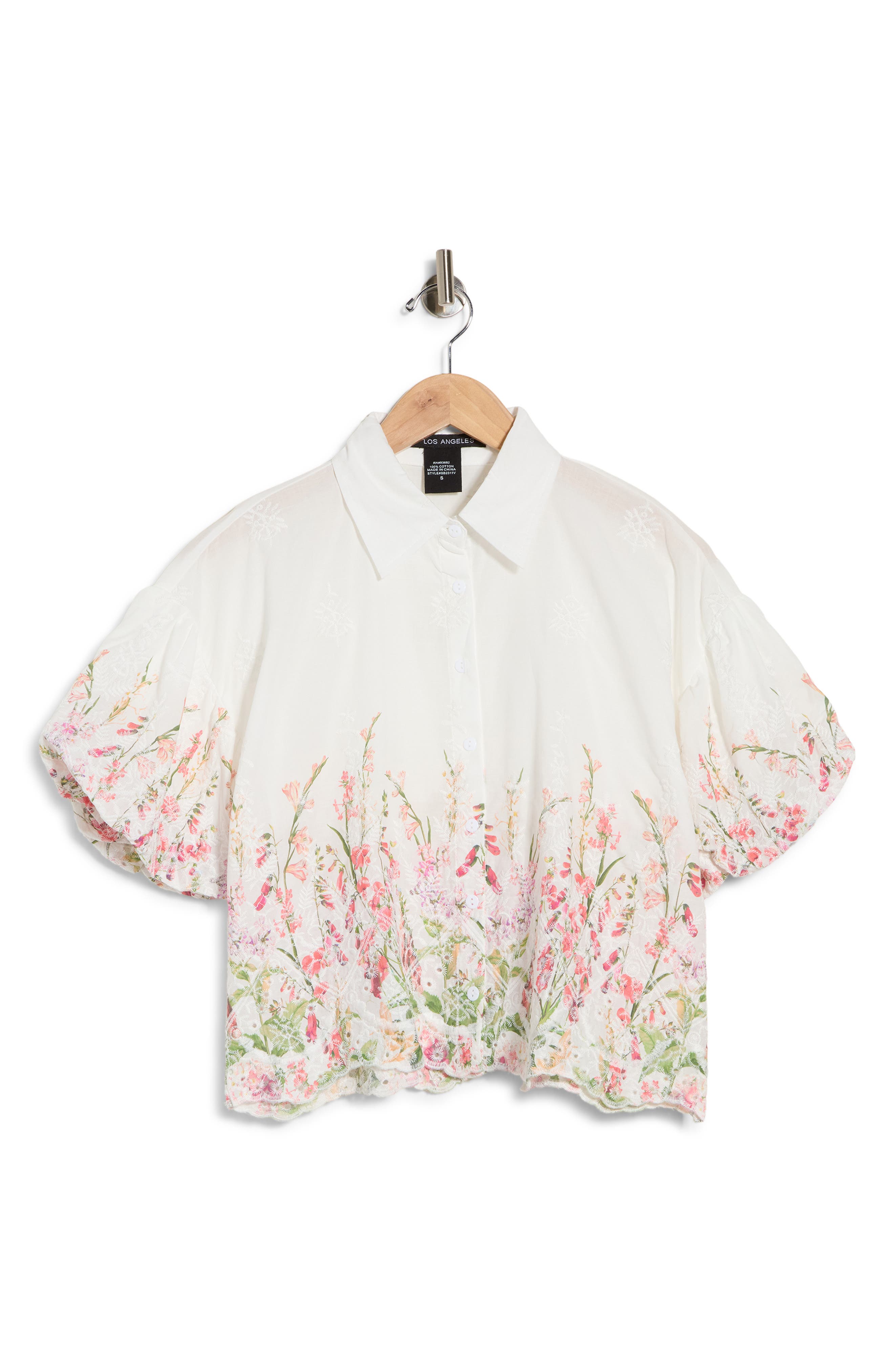 Forgotten Grace Puff Sleeve Print Top
