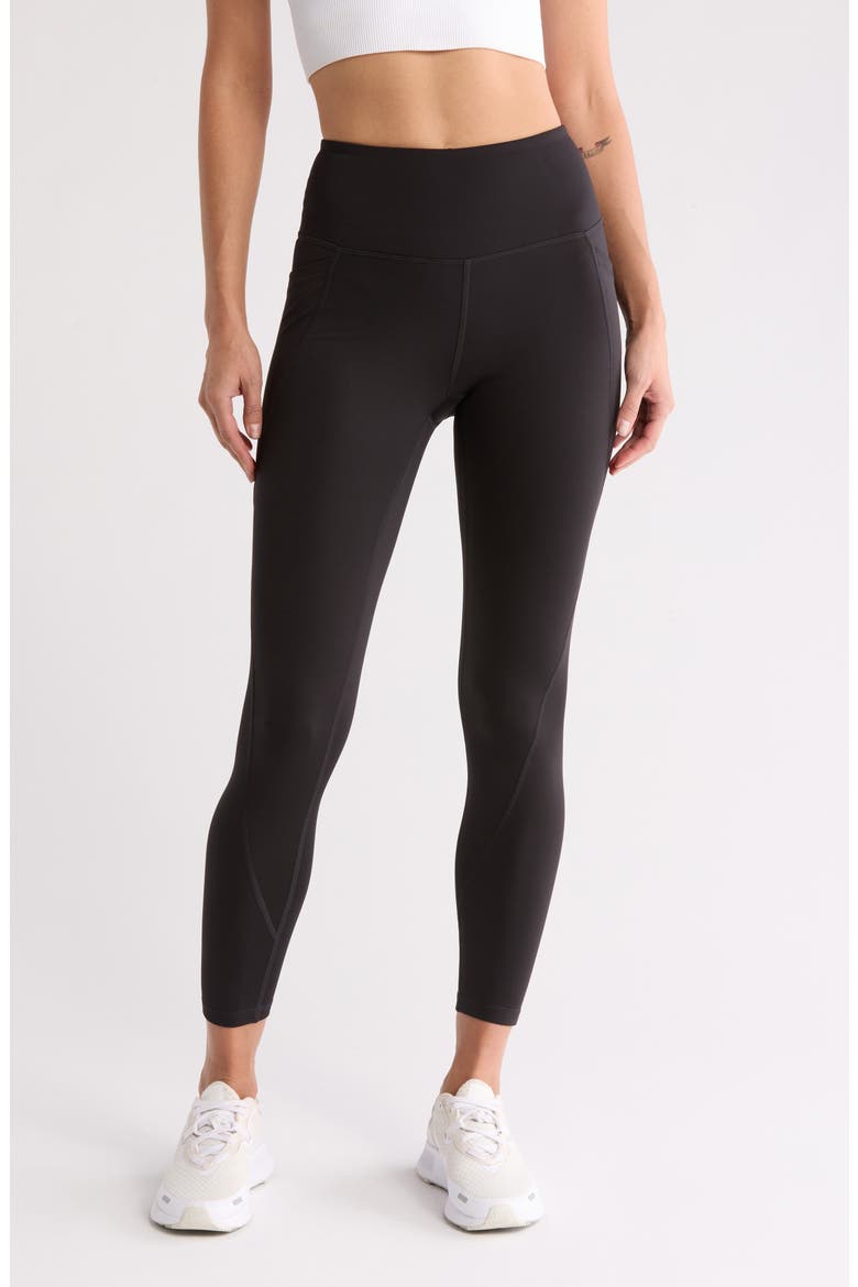 Fleece Lined Pocket Leggings, Main, color, BLACK