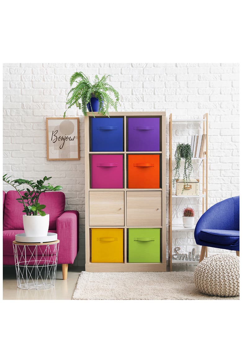 12-Pack Collapsible Storage Cube, Alternate, color, DEEP RAINBLOW