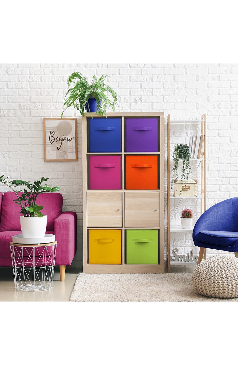 SORBUS 12-Pack Collapsible Storage Cube, Alternate, color, Deep Rainblow