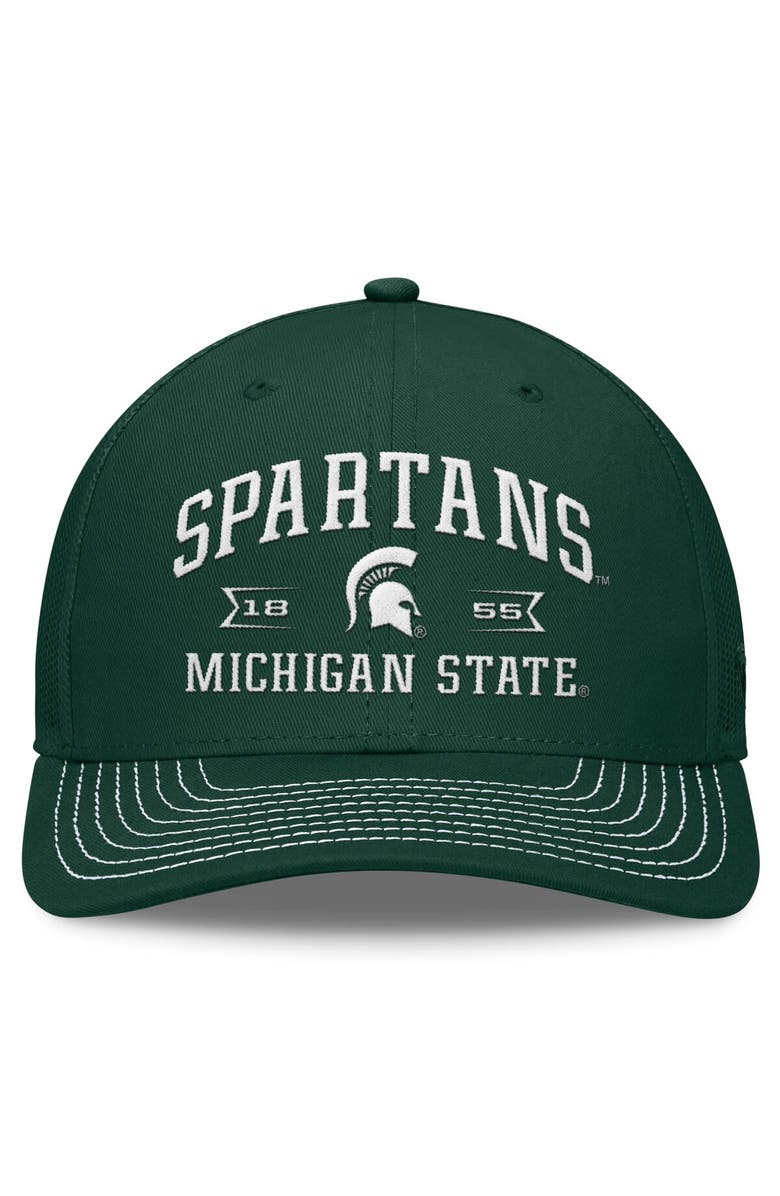 TOP OF THE WORLD Men's Top of the World Green Michigan State Spartans Carson Trucker Adjustable Hat, Alternate, color, Green