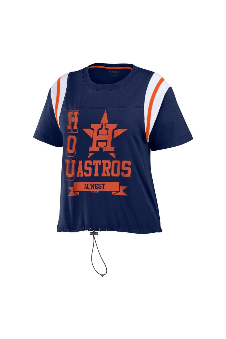 Women's WEAR by Erin Andrews Navy Houston Astros Cinched Colorblock T-Shirt, Alternate, color, Navy