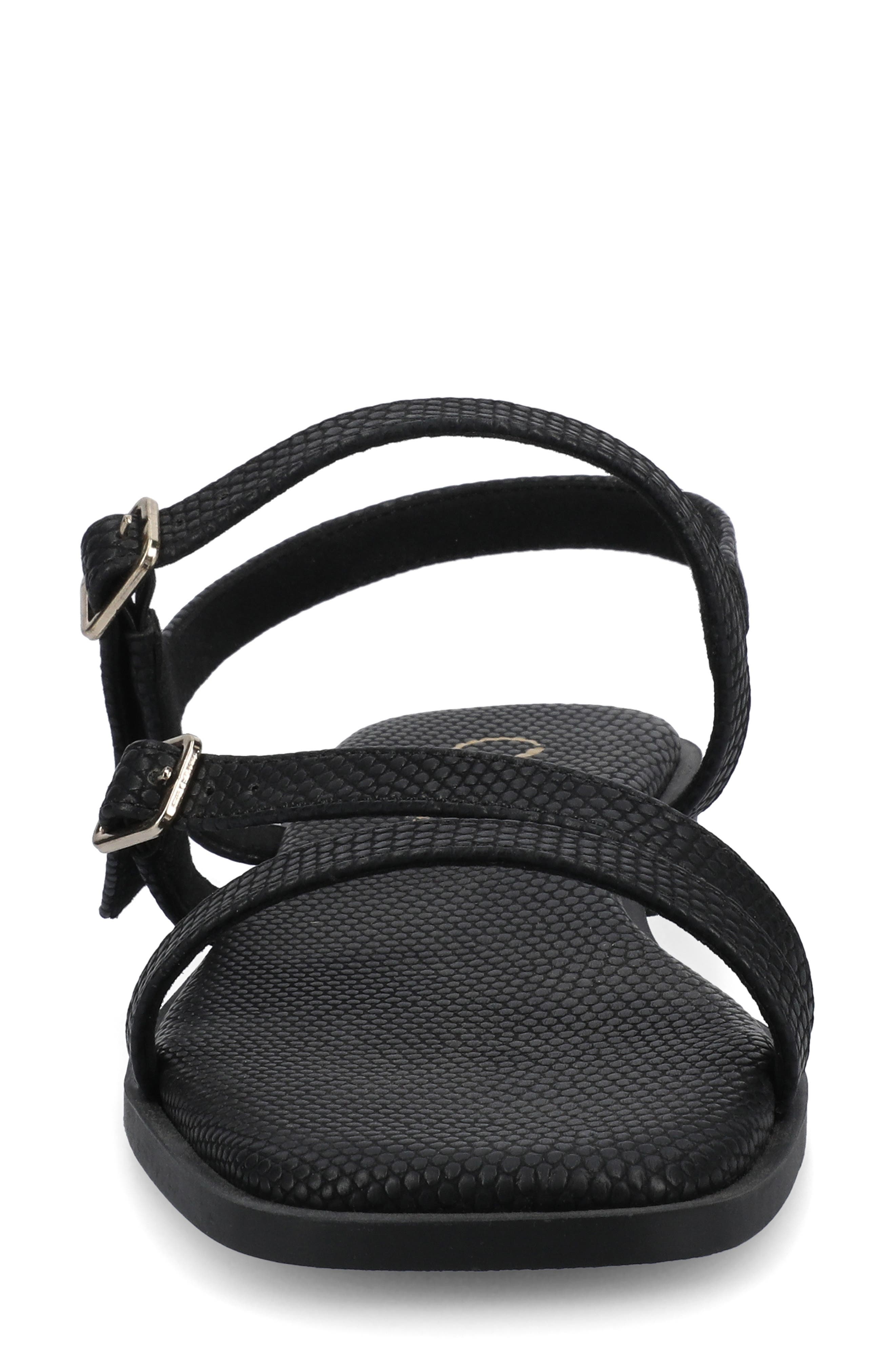 Journee Collection Brianna Sandal, Alternate, color, Black Lizard