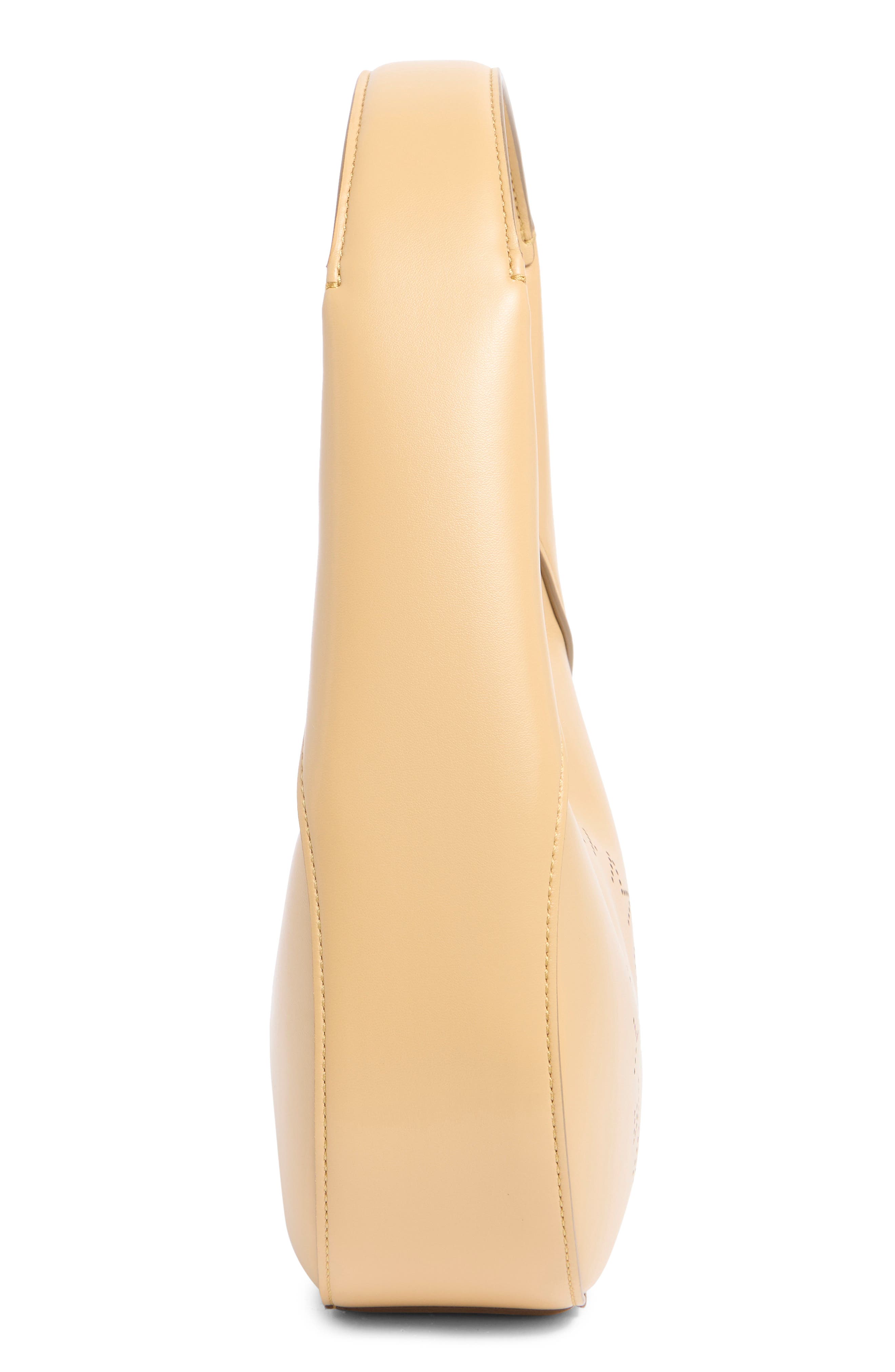 Stella McCartney Logo Line Faux Leather Hobo Bag, Alternate, color, 