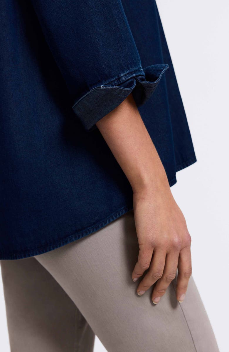 Foxcroft Agnes Denim Shirt, Alternate, color, Dark Wash