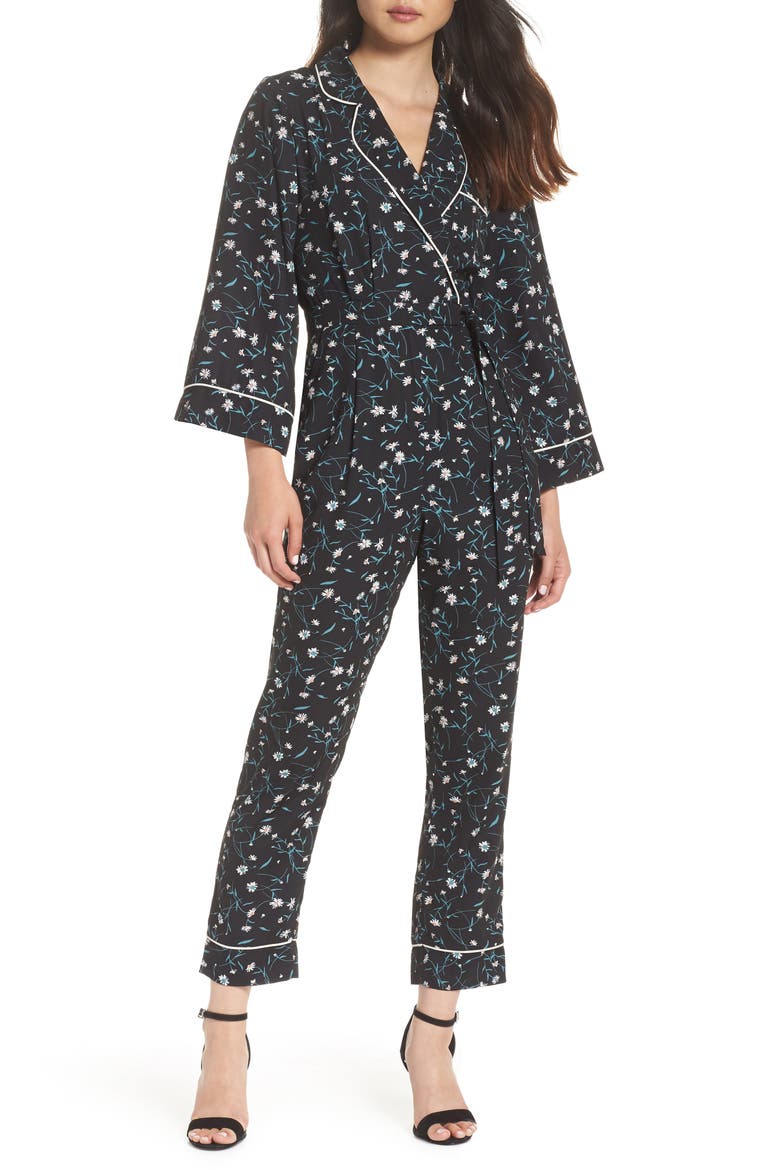 Addison Pajama Jumpsuit, Main, color, BLACK-GREEN