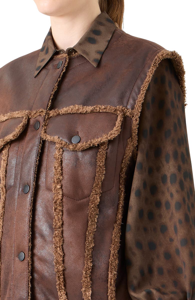 Akris punto Faux Shearling Vest, Alternate, color, Bark