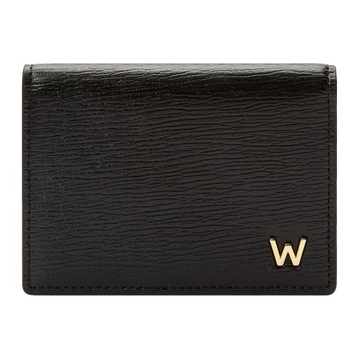 Wolf W Gusset Card Case In Black