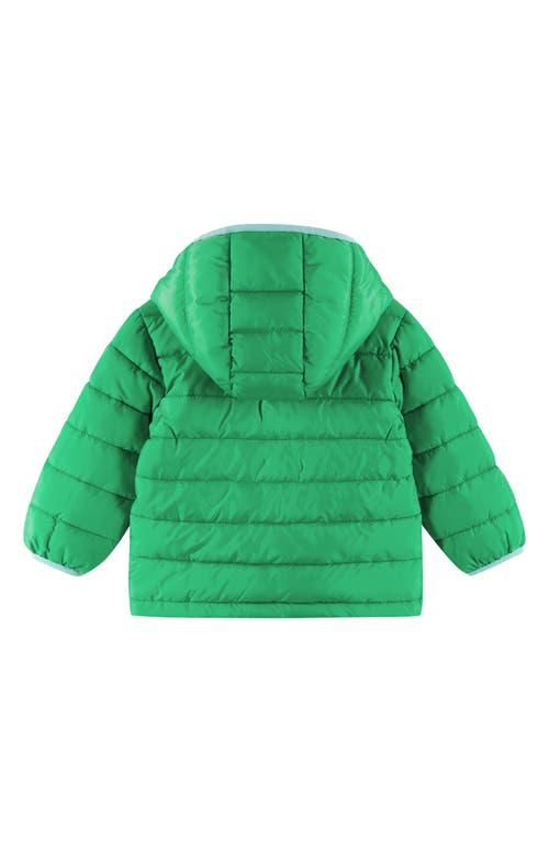 Andy & Evan Reversible Hooded Puffer Jacket In Green