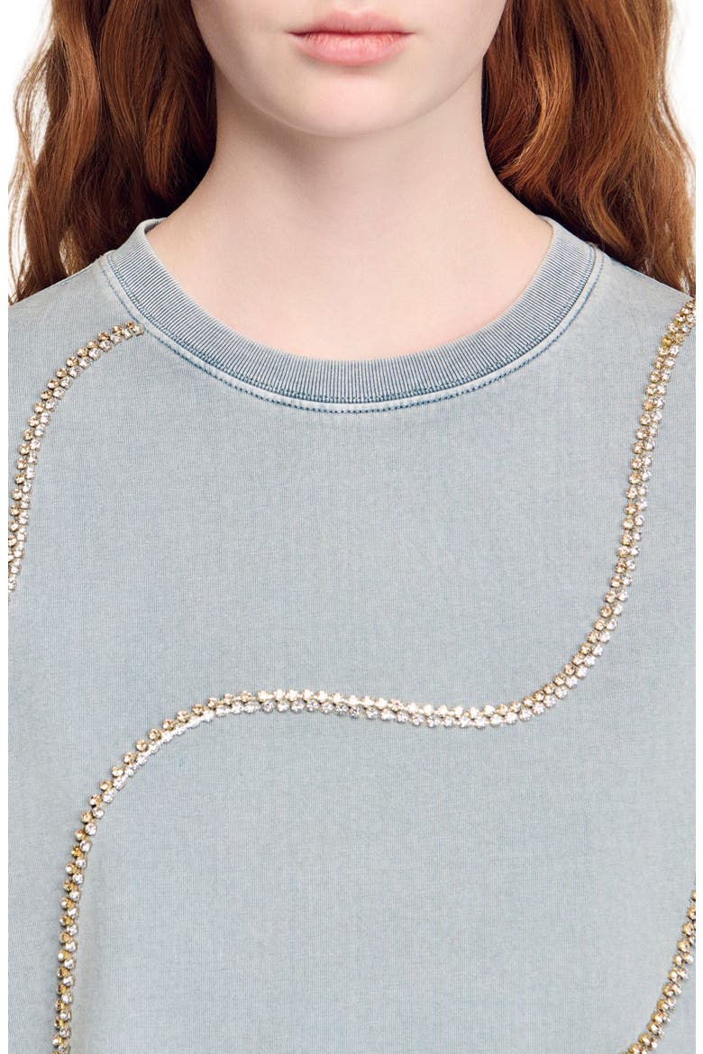 Rhinestone T-shirt, Alternate, color, Grey
