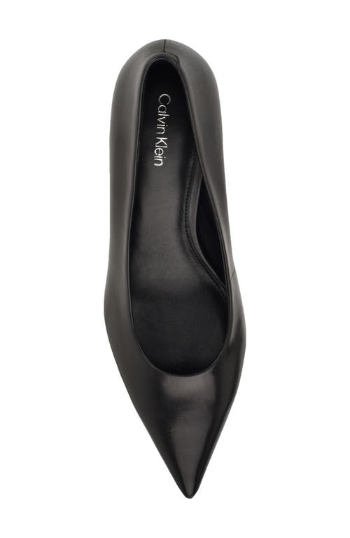 Calvin Klein Voneta Pointed Toe Kitten Heel Pump In Black