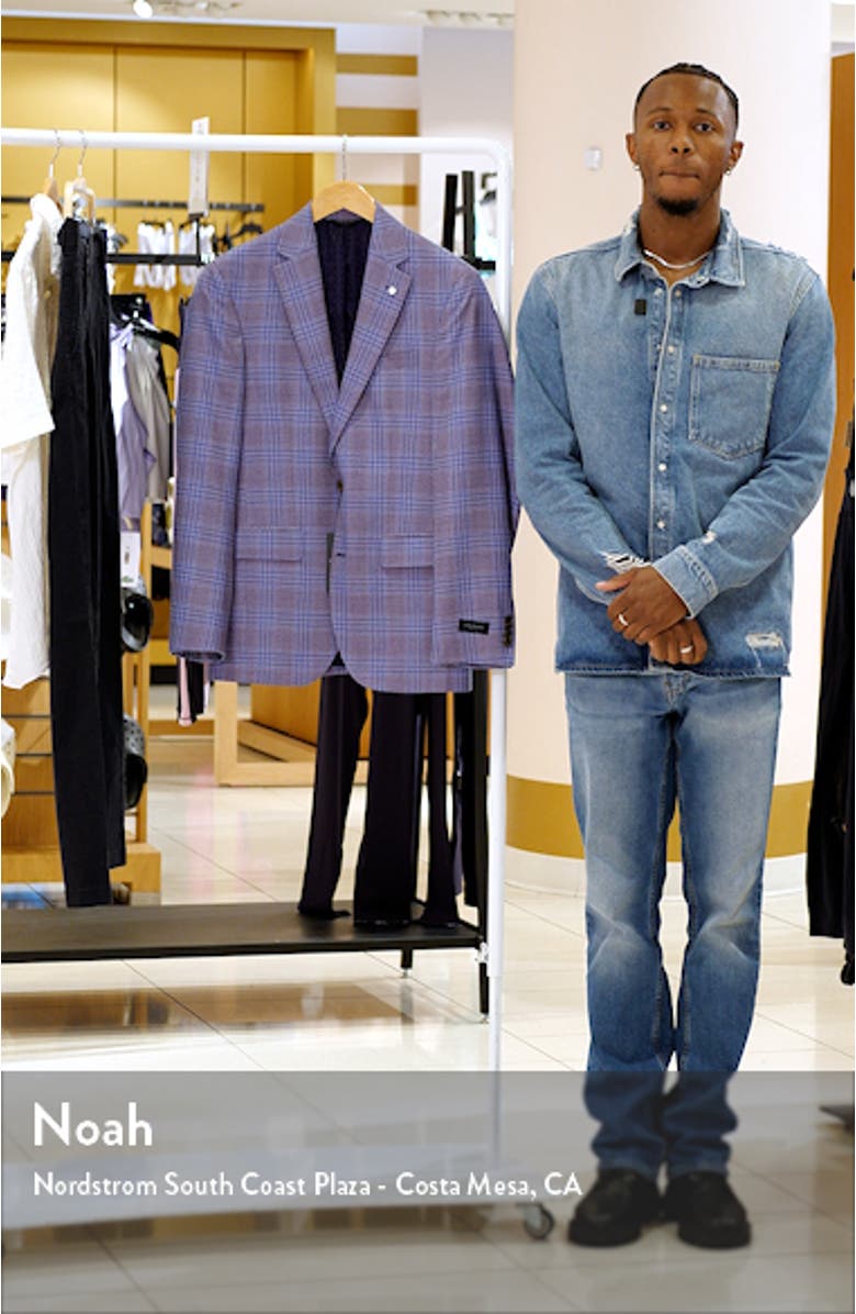 Jay Slim Fit Windowpane Check Blazer, sales video thumbnail