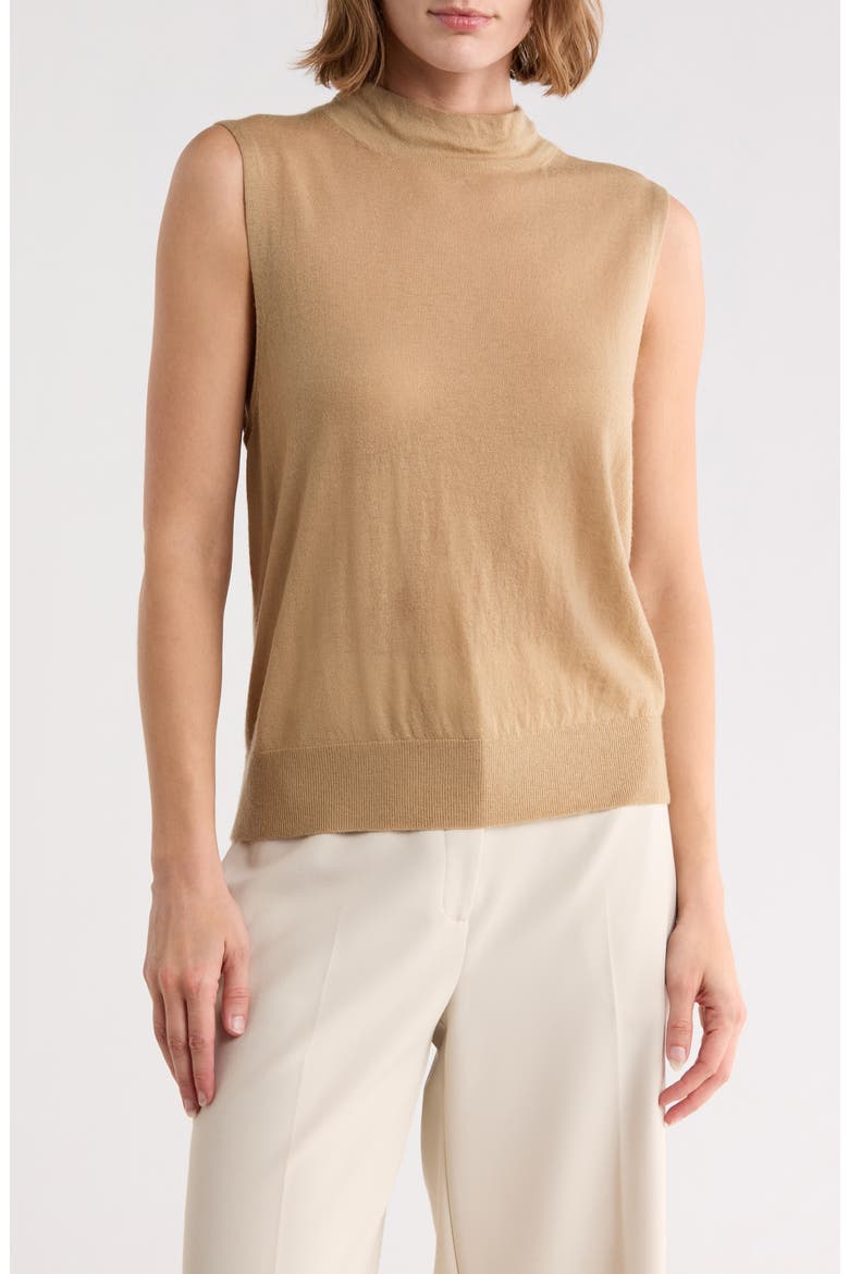 Sleeveless Wool Sweater, Main, color, BRULEE