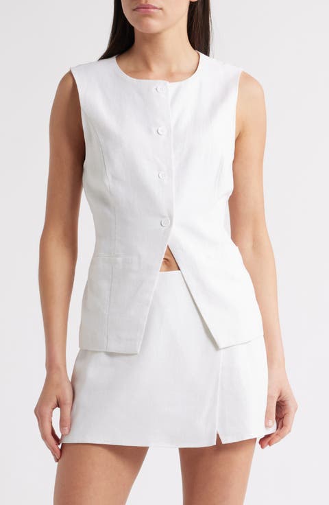 Wesley Linen Blend Button-Up Vest