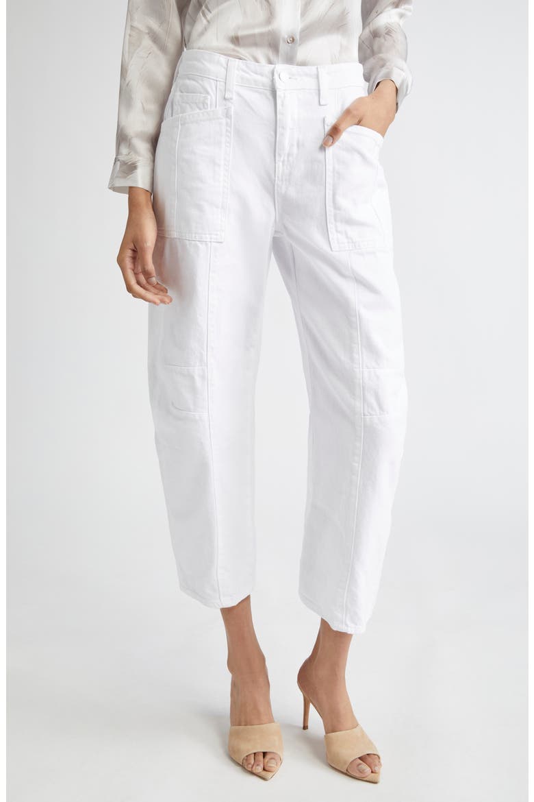 Cody High Waist Barrel Leg Rodeo Jeans, Main, color, BLANC