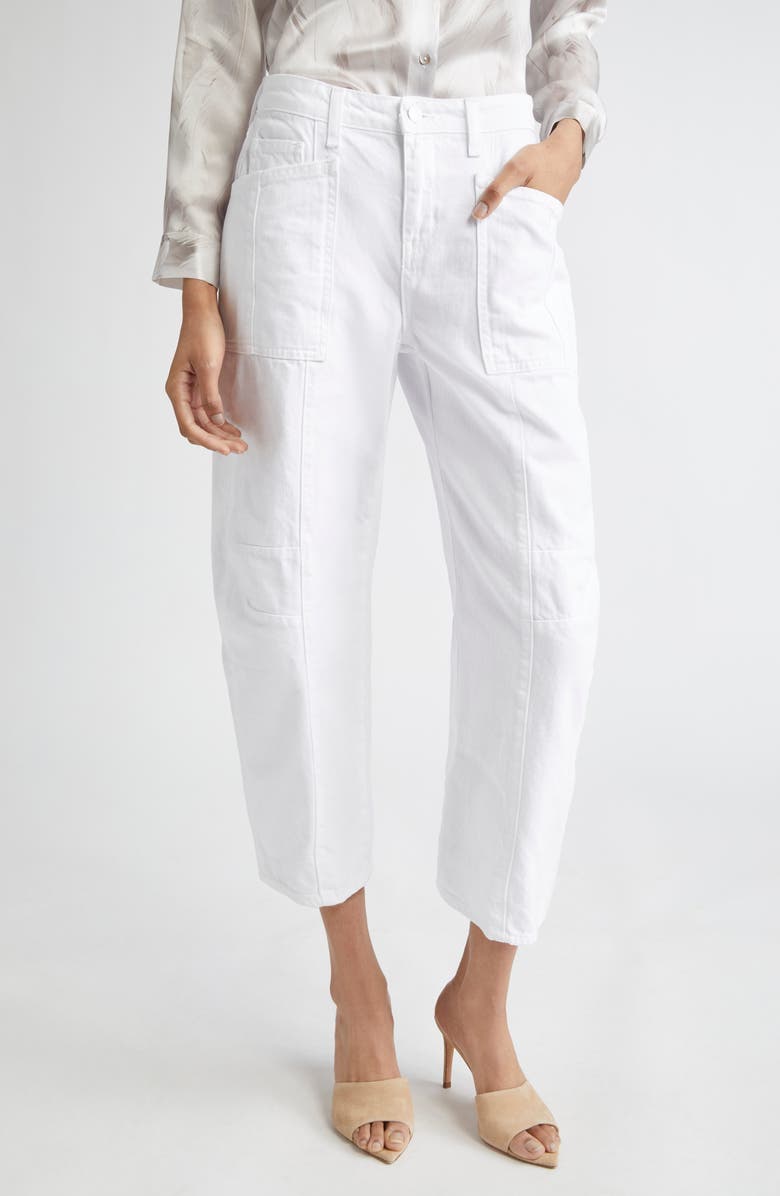 L'AGENCE Cody High Waist Barrel Leg Rodeo Jeans, Main, color, Blanc