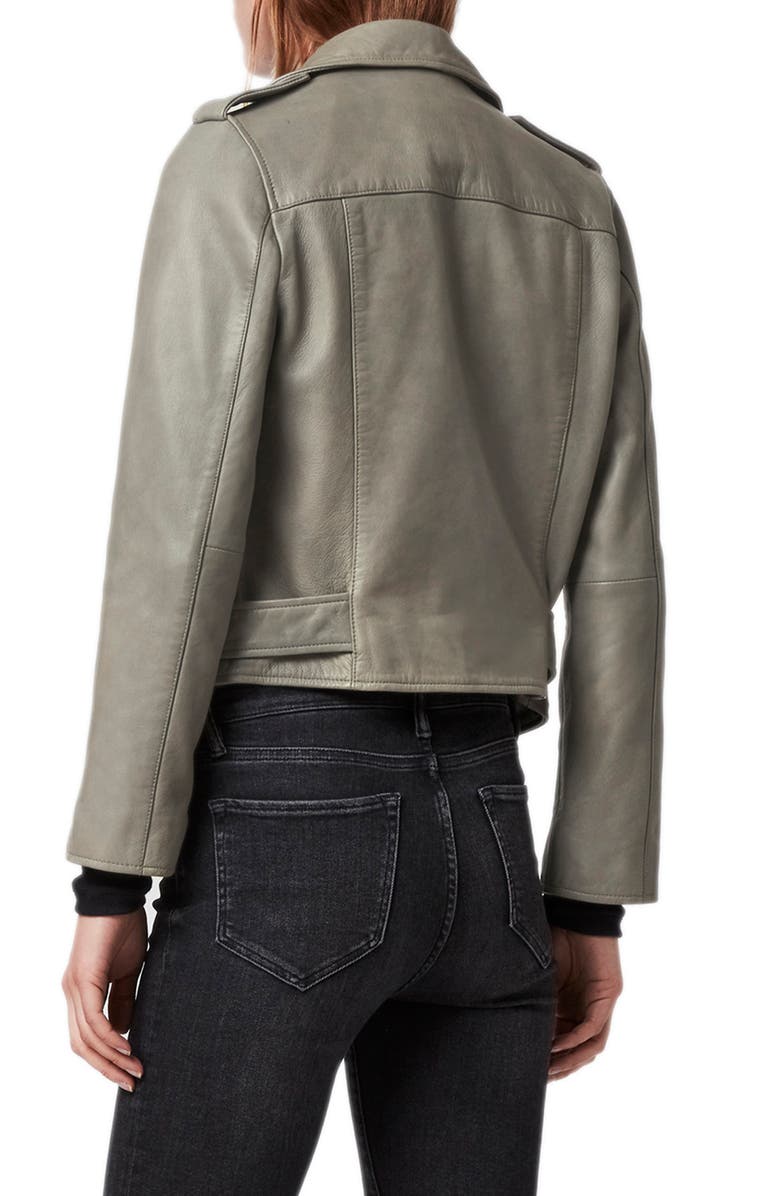 AllSaints Balfern Leather Biker Jacket, Alternate, color, 