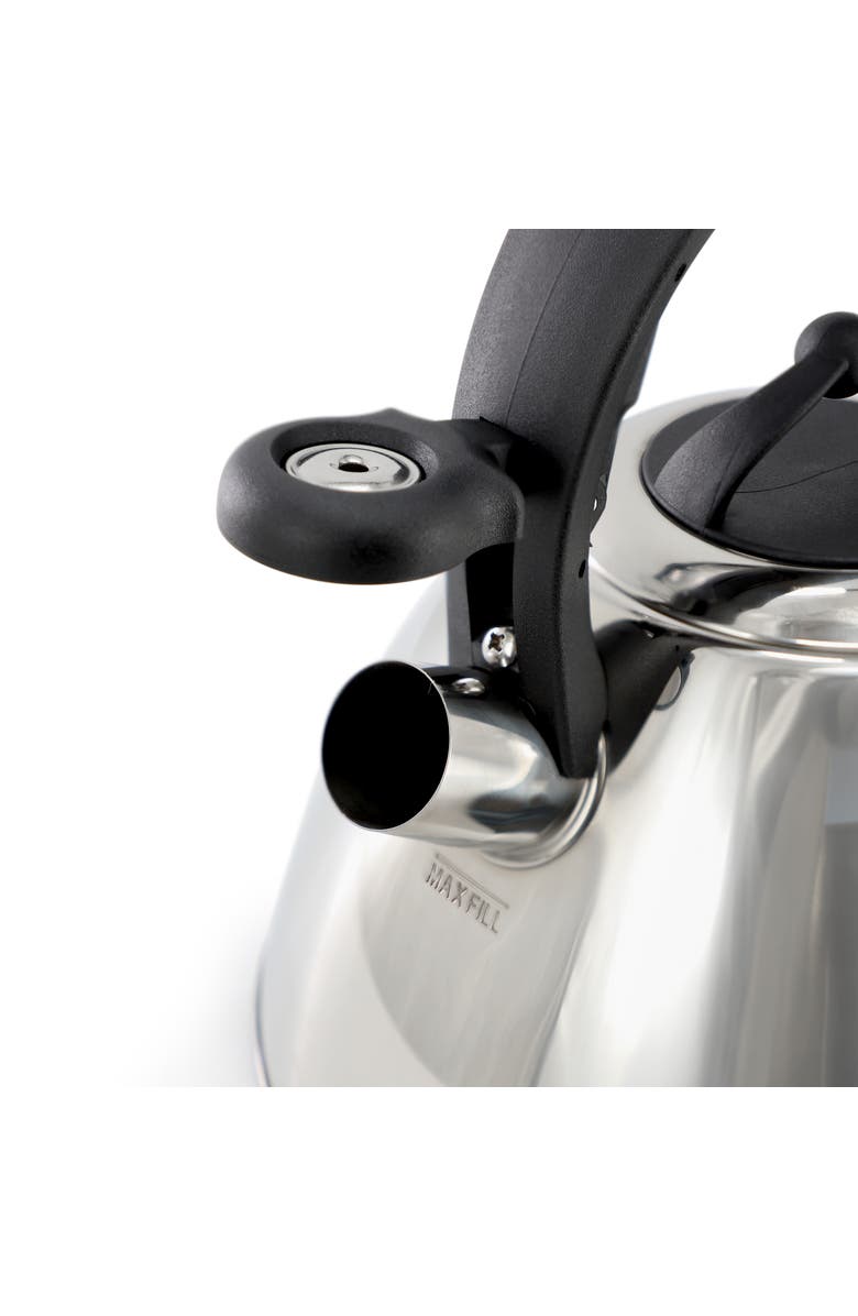 Mr. Coffee Starsbury 2.1 Quart Stainless Steel Whistling Tea Kettle with Stay-Cool Handles, Alternate, color, Metallic Silver