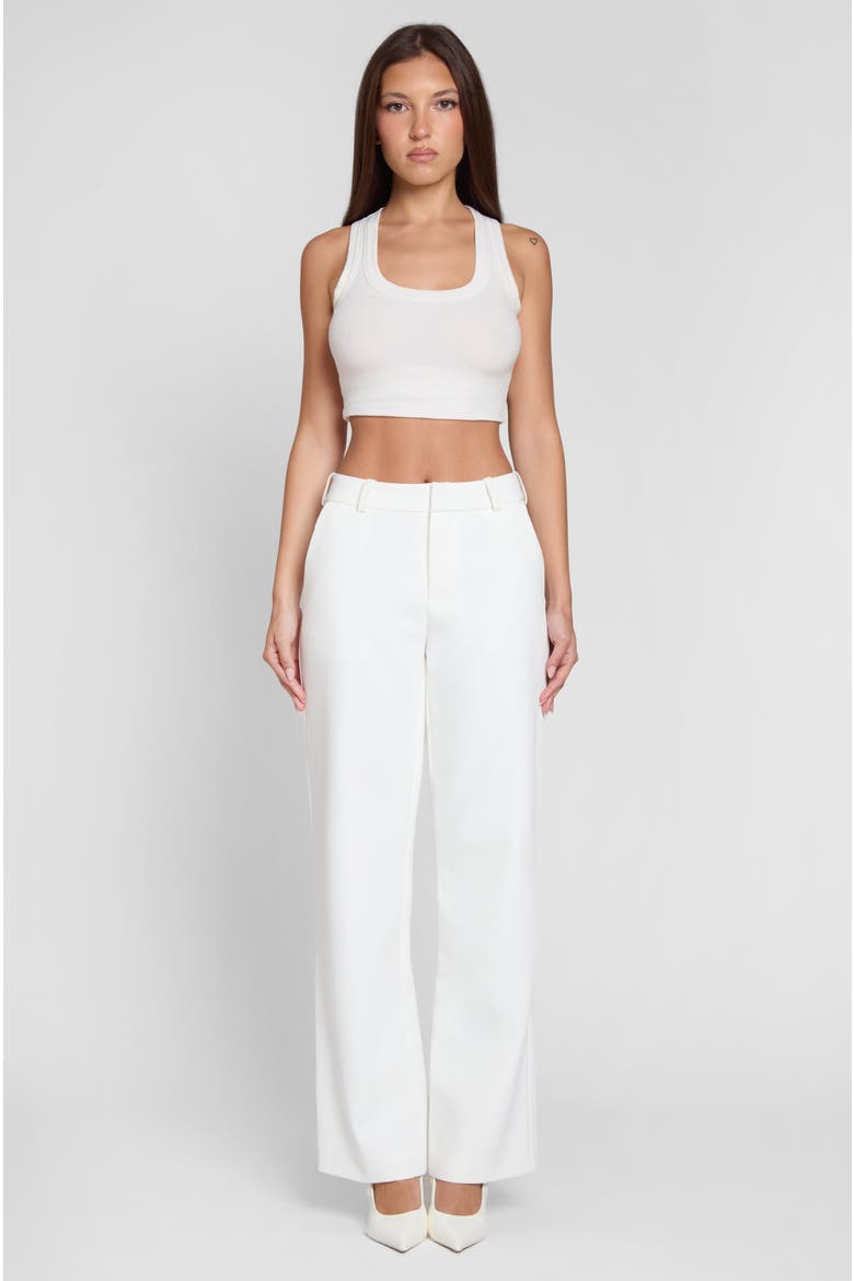 Classic Column Straight Trousers, Main, color, White