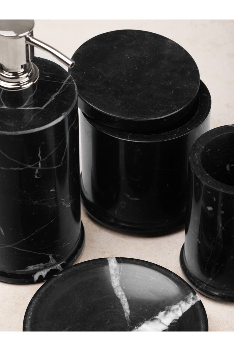 Marquina Marble Bath Accessories, Set of 4, Alternate, color, Black