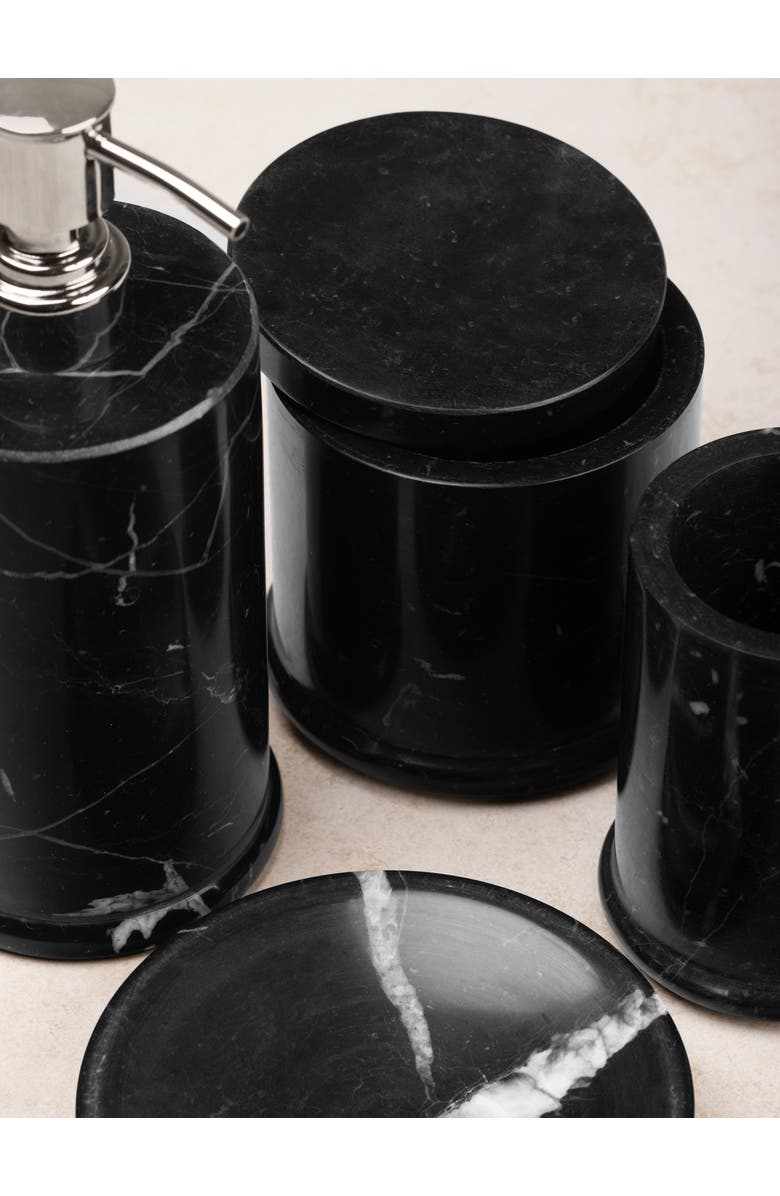 GAURI KOHLI Marquina Marble Bath Accessories, Set of 4, Alternate, color, Black