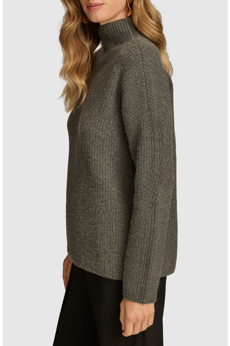 Merino Wool & Recycled Cashmere Mock Neck Sweater, Alternate, color, HEATHER IR