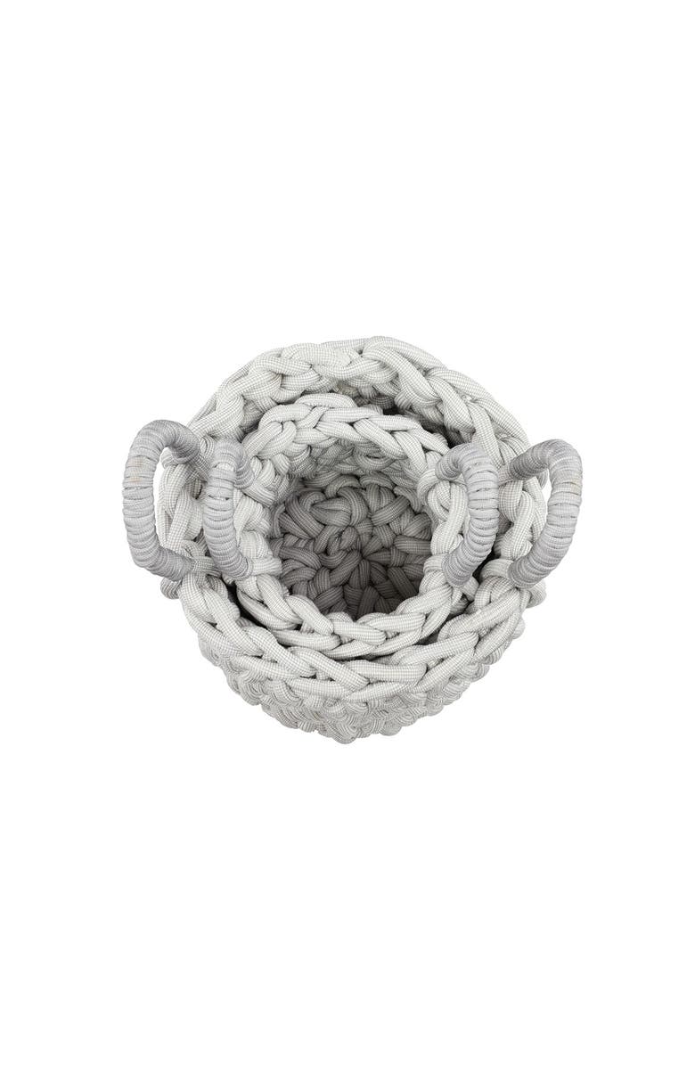 COSMO BY COSMOPOLITAN Gray Fabric Coastal Storage Basket with Handles - Set of 2, Alternate, color, Grey