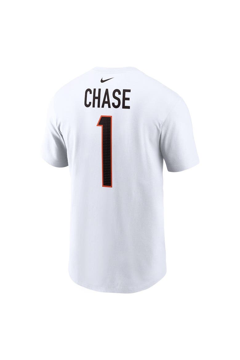 Men's Nike Ja'Marr Chase  White Cincinnati Bengals  Player Name & Number T-Shirt, Alternate, color, White