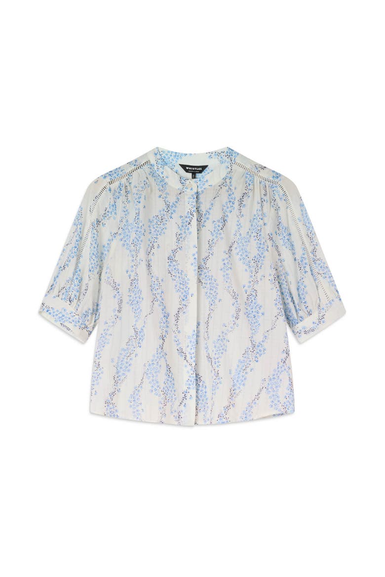 Ditsy Stem Textured Shirt, Alternate, color, Blue/Multi