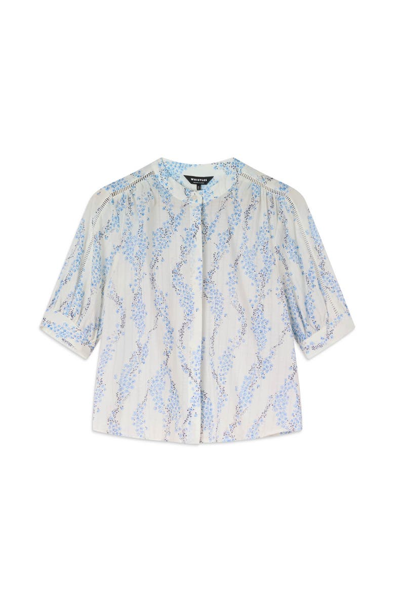 Whistles Ditsy Stem Textured Shirt, Alternate, color, Blue/Multi