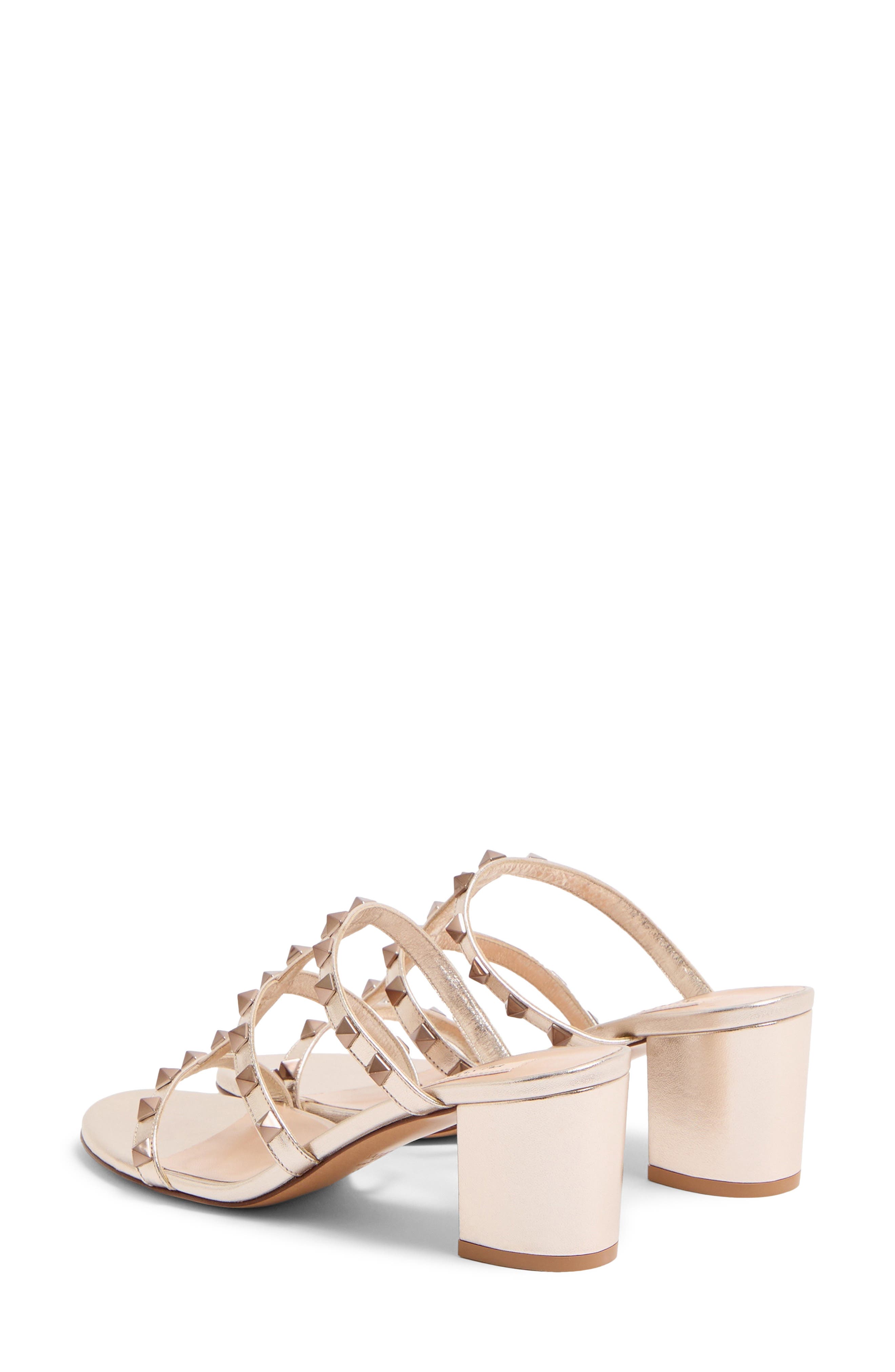 Valentino Rockstud Slide Sandal, Alternate, color, Skin