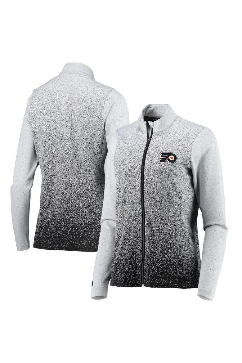 Women's Antigua White/Black Philadelphia Flyers Guide Desert Dry Full-Zip Jacket, Main, color, White