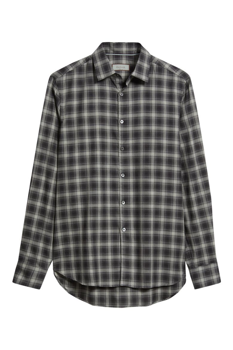 Regular Fit Plaid Dress Shirt, Alternate, color, BLACK