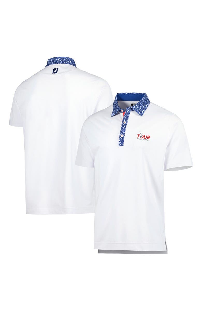 FOOTJOY Men's FootJoy White TOUR Championship Tulip ProDry Polo, Main, color, 