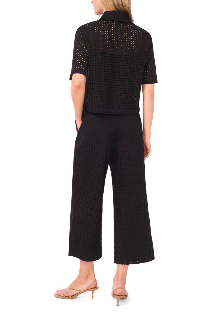 Halogen<sup>®</sup> Eyelet Embroidery Woven Shirt, Alternate, color, Rich Black 060