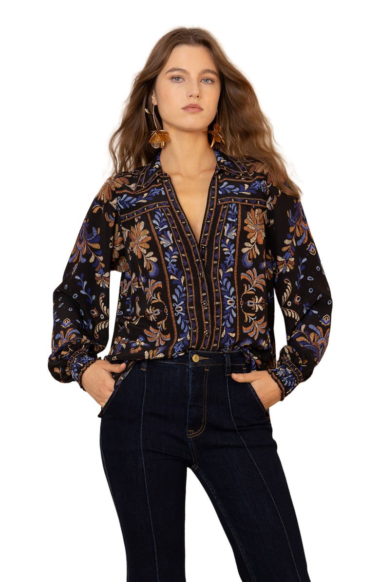 Hale Bob Avalynn Silk Top, Alternate, color, 