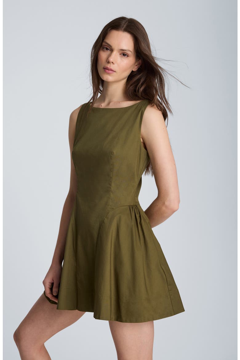 Sleeveless Fit & Flare Minidress, Alternate, color, BREEN