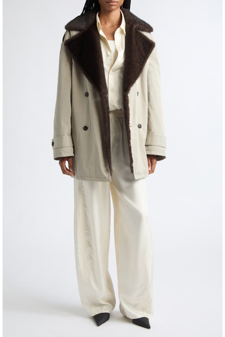 Silk Track Pants, Alternate, color, IVORY