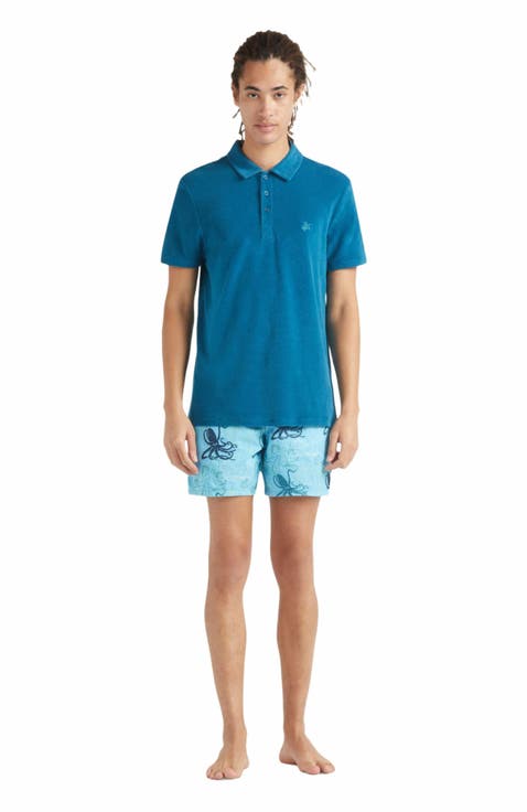 Men Terry Polo Shirt Solid