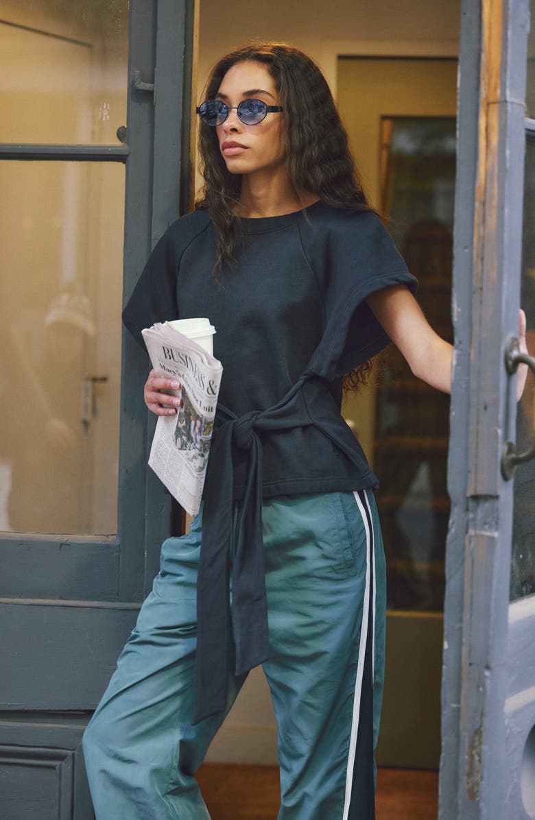 Free People FP Movement For The Win Wrap Waist Cotton Top, Alternate, color, 